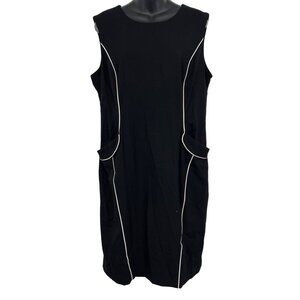 Calvin Klein Dress Women Dress Size 14 Sheath Black Sleeveless Career Scoop Neck